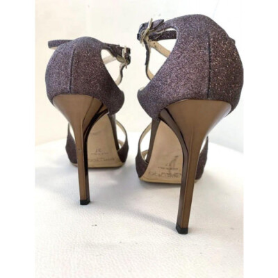 JIMMY CHOO LANG 100 / Brown Leather High Heels Sandals [VG] Size 7