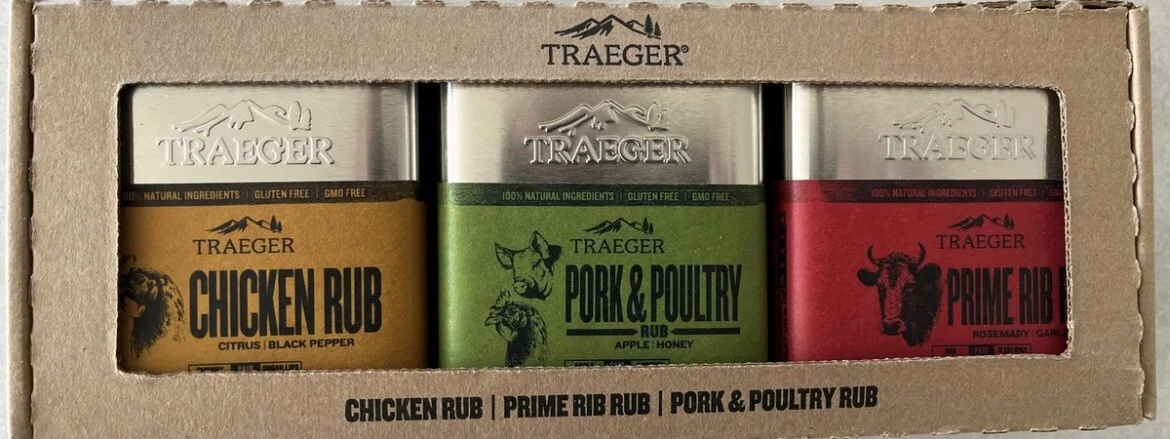 NEW Traeger Grills Seasoning Spices Set of 3 CHICKEN, PRIME RIB, TRAEGER  Rubs