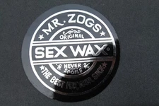 Mr Zogs Sex Wax Surfboard Black Silver 3in Original SW1A Vintage Surfing STICKER