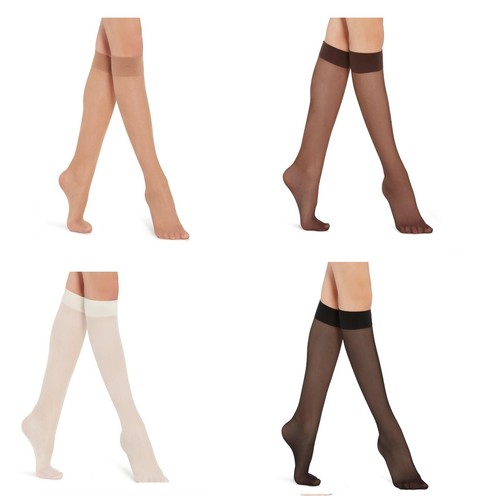 4 pair Women Knee High Socks Comfort Top 15 Denier Sheer Trouser Pop Socks - Picture 7 of 17