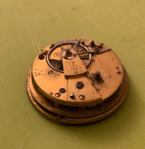 Antique vintage mechanical pocket watch movement signed with dial - Picture 3 of 3