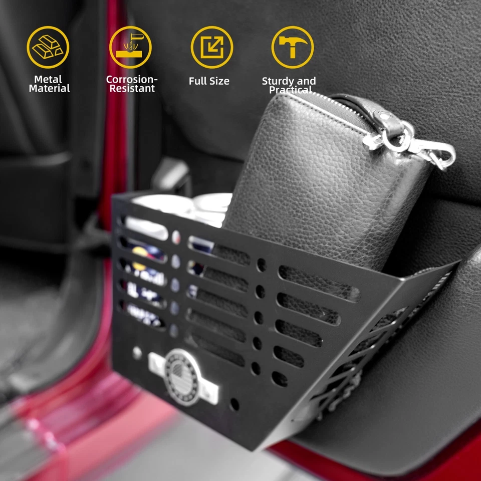 Wrangler JK Metal Front Side Door Pocket Storage Box for jeep Wrangler 2011-2018 Foto 2 de 4