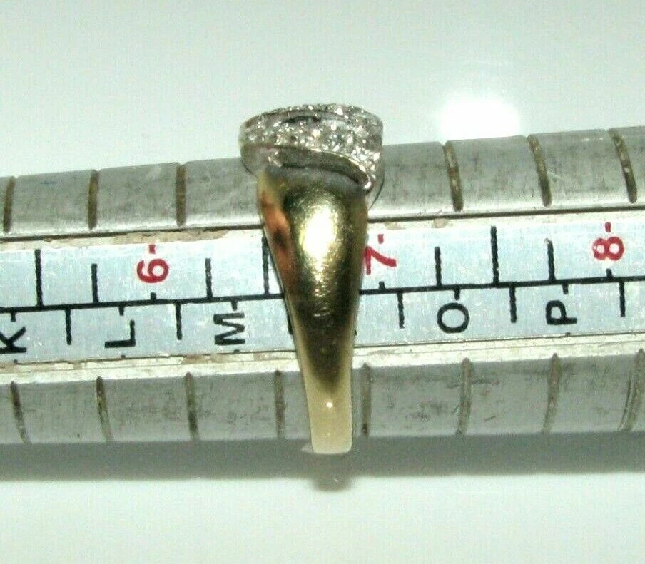 Anello Da Sera In Oro 9 Carati Con Pietra Trasparente Per Donne Taglia N - Immagine 2 di 4