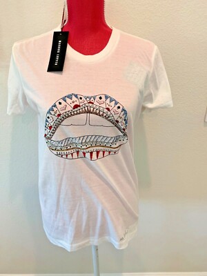 MARCUS LUPFER SEQUIN LIP T SHIRT TOP NEW WITH TAGS SIZE MEDIUM DESIGNER 