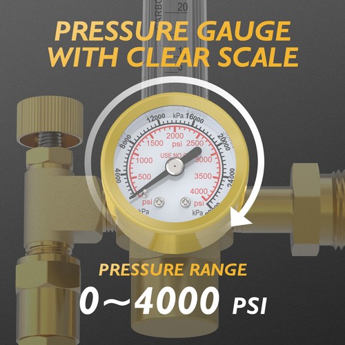 CO2 Argon Flow Meter Gas Regulator Gauge Mig Tig Welding Weld Regulator TIG MIG - Afbeelding 6 van 7