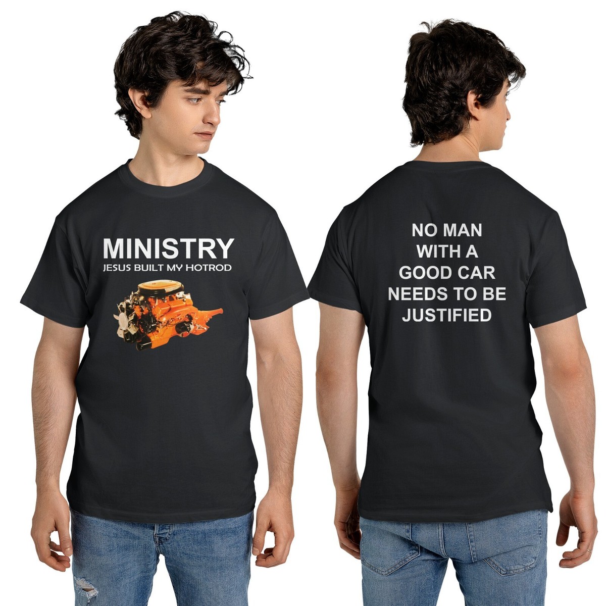 Ministry Jesus Built My Hotrod 2 Side T-Shirt Funny Size S-5XL 