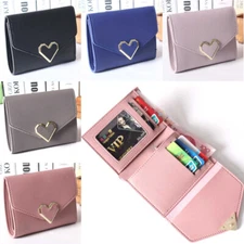 Women Trifold PU Leather Wallet Hasp Card Holder Mini Handbag Coin Purse US FAST