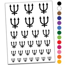 Astronomy Neptune Astrology Planet Symbol Temporary Tattoo Water Resistant Set