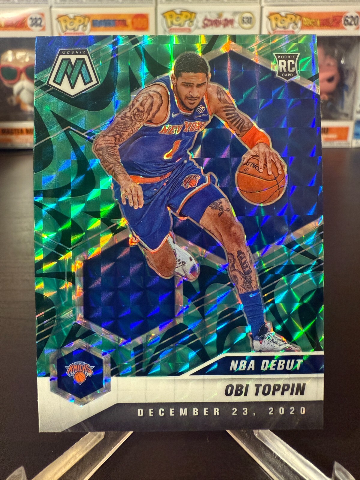 2020-21 Panini Mosaic #273 Obi Toppin Mosaic Reactive Green RC Rookie SP