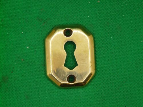 Octagonal Brass Keyhole Escutcheon--FREE SHIPPING - Picture 1 of 2