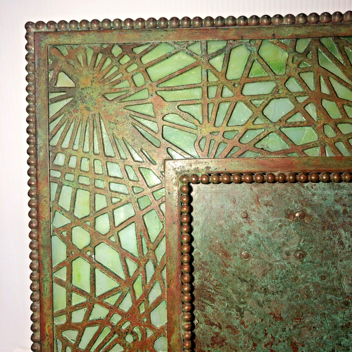 Antique Tiffany Studios New York Bronze Green Favrile Art, Picture