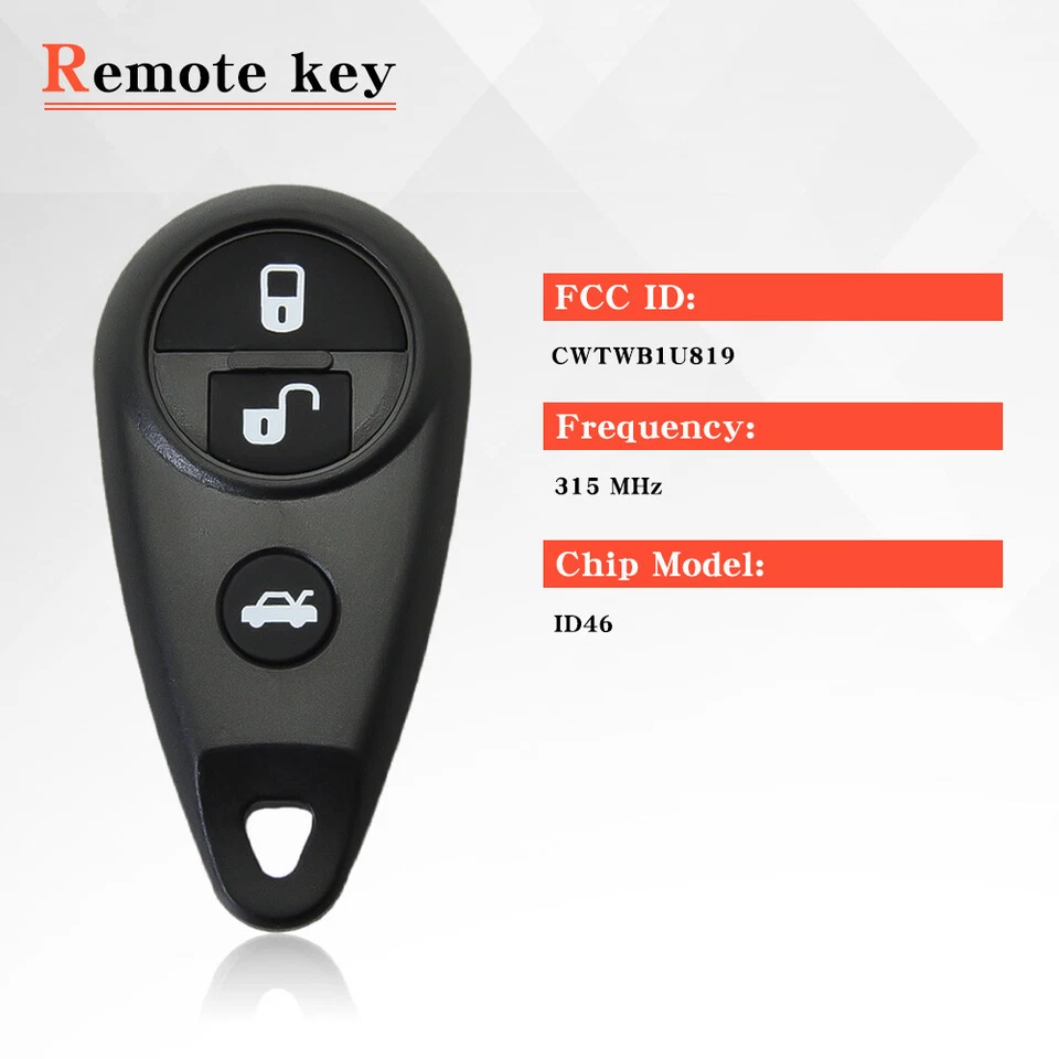 Mando a distancia OEM CWTWB1U819 3-BTN llavero para 2010 2011 2012 2013 2014 Subaru Forester Foto 3 de 4