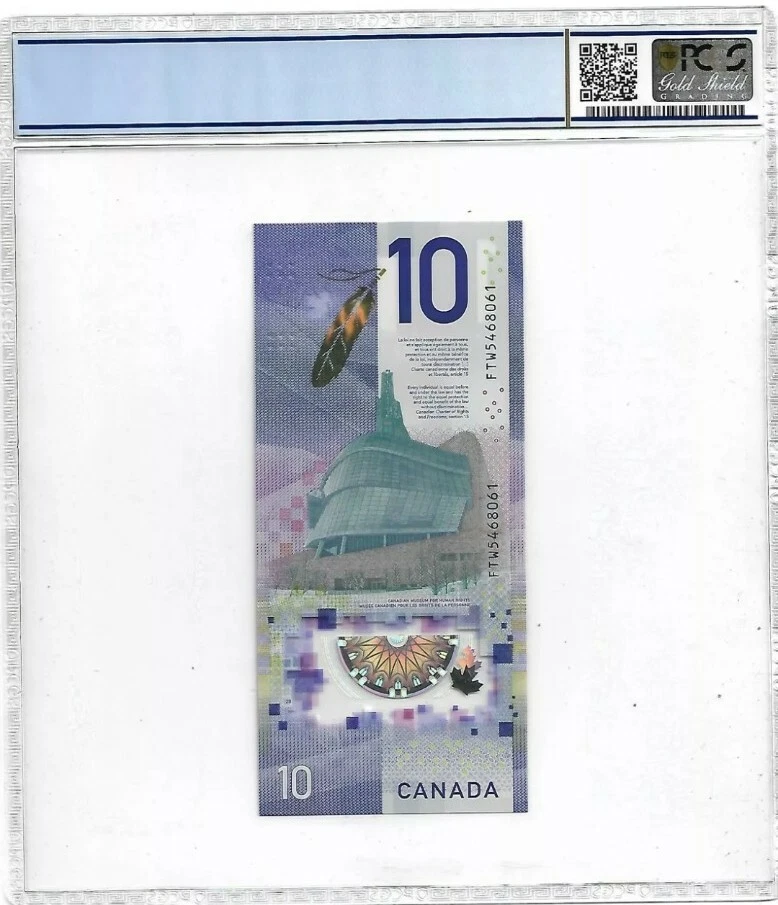 2018 CANADA $10 "Commemorative" PCGS68 OPQ Vertical format/Polymer@First Prefix  - Image 2 of 2