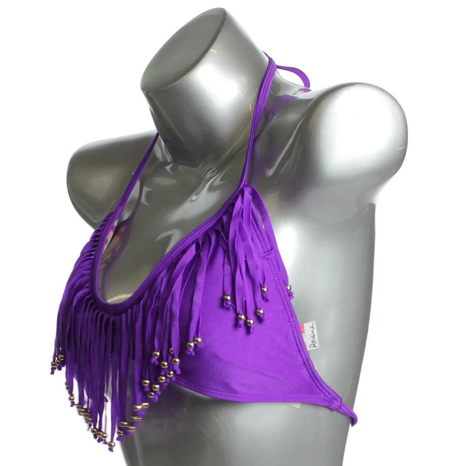NUEVO Top de bikini con flecos de moda púrpura L de pasas para mujer bikinis $50 Foto 3 de 4