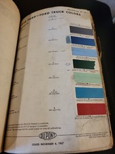 1958 DUPONT DUCO FORD TRUCK COLORS PAINT CHIP SWATCH SHEET BULLETIN NO 27  