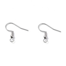 1,000 pcs Stainless Steel Earring Hooks Ear Wire with Horizontal Loop 20x19.5mm