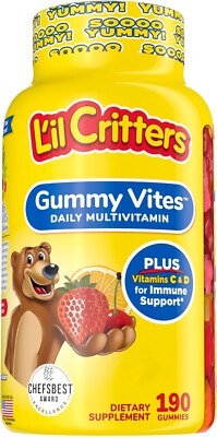 L Il Critters Gummy Vites Daily Gummy Multivitamin for Kids, Vitamin C, D3 for I