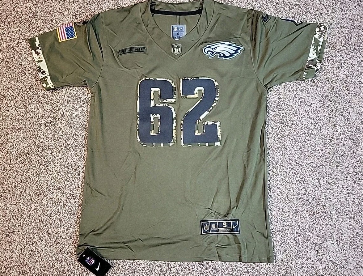 Jason Kelce Philadelphia Eagles Salute To ServicStitched Jersey 44 S/M NEW