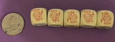 Poker Dice Vintage A,K,Q,J,10 5 Dice Rounded Edges