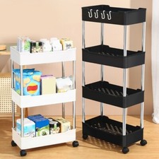 Portable Kitchen Bathroom Cart Multi Layer Shelving Unit For Small Area and