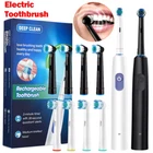 Rechargeable Electric Toothbrush Rotating Brush Heads Oral Deep Clean for Adults