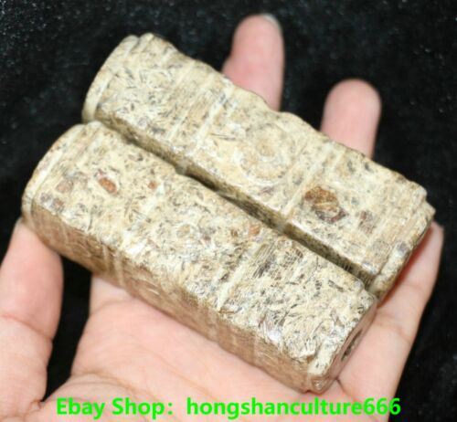 Chinese Liangzhu Culture Old Jade Carved Beast Face Yu Cong Zong Statue Pendant - Picture 8 of 11