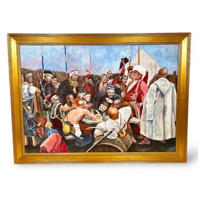  Reply of The Cossacks  Ilya Reptin Antique Original Reproduction Circa 1950  