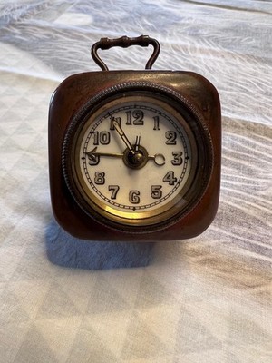 Antiker französischer Messing Tisch Wecker: Brevete, 1920er Vintage Sehr Gut