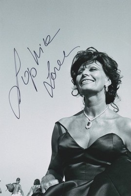 SOPHIA LOREN Original Autogramm signiertes seltenes 20x30 Großfoto Top Portrait