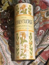 Avon Honeysuckle Perfumed Talc 3.5 Oz USA Appr half + full or more
