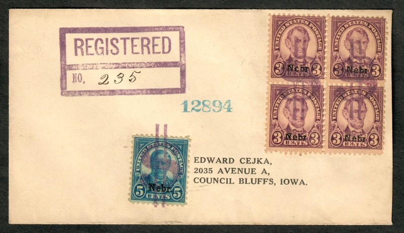 US 672 missing periods ERROR (APS cert) tied on cover by fancy Money, MS cancel