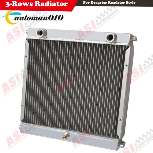 Roadster Style Racing Radiator Aluminum 3-Rows Upgrade Core Radiator Fits For Dragster Roadster Style ...