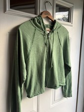 PINK Victoria  s Secret Green 100 Cotton Zip Up Hoodie Women  s S