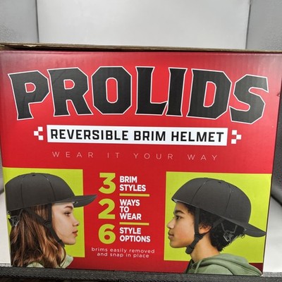 PROLIDS Reversible Brim Bicycle Helmet Unisex Black Ages 8+ Up To Adult Medium