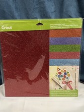 Cricut Glitter Cardstock Brights Sampler 12x12 10 Sheets Red Blue Green