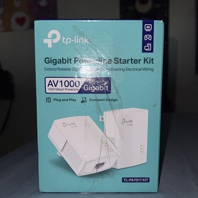 TP-Link AV1000 Gigabit Powerline Starter Kit TL-PA7017 KIT 1000Mbps 1 Adapter!