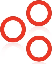 3-Pk Flush Valve Seal for Mansfield 210/211, Silicone Toilet Gasket, Red