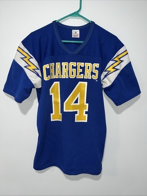 Chargers #14 Football Jersey Sz Medium Rawlings Vintage Dan Fouts LA San Diego