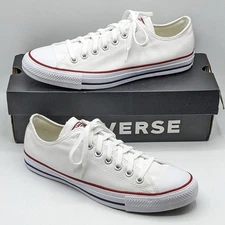 Converse All Star OX Men’s Canvas Low-Top Basketball Shoes (Optical White) - NEW