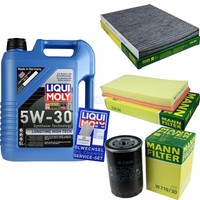 Mann Inspektionspaket 5L Liqui Moly Longtime 5W-30 FüR Audi A3 1.6 1.8 TT Skoda