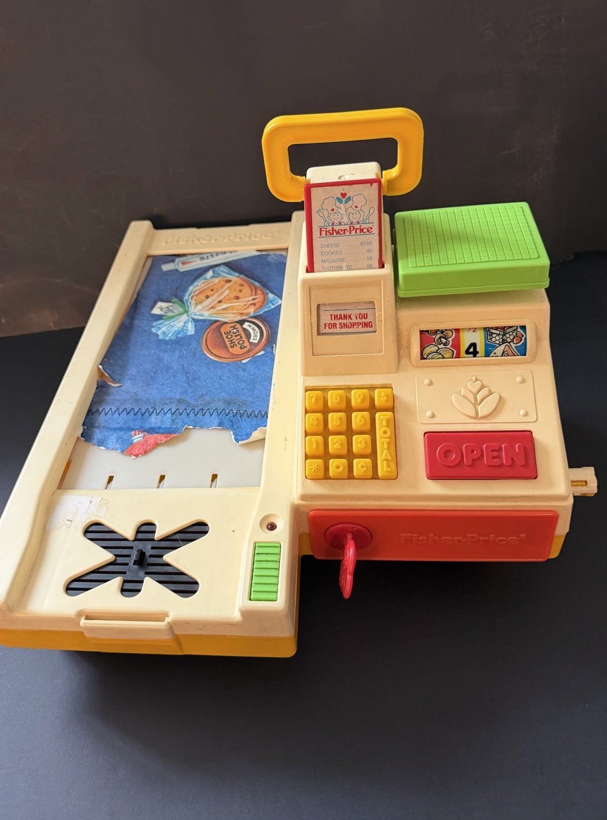 как выглядит Vintage 1988 Fisher Price Magic Scan Checkout Cash Register 2102 фото