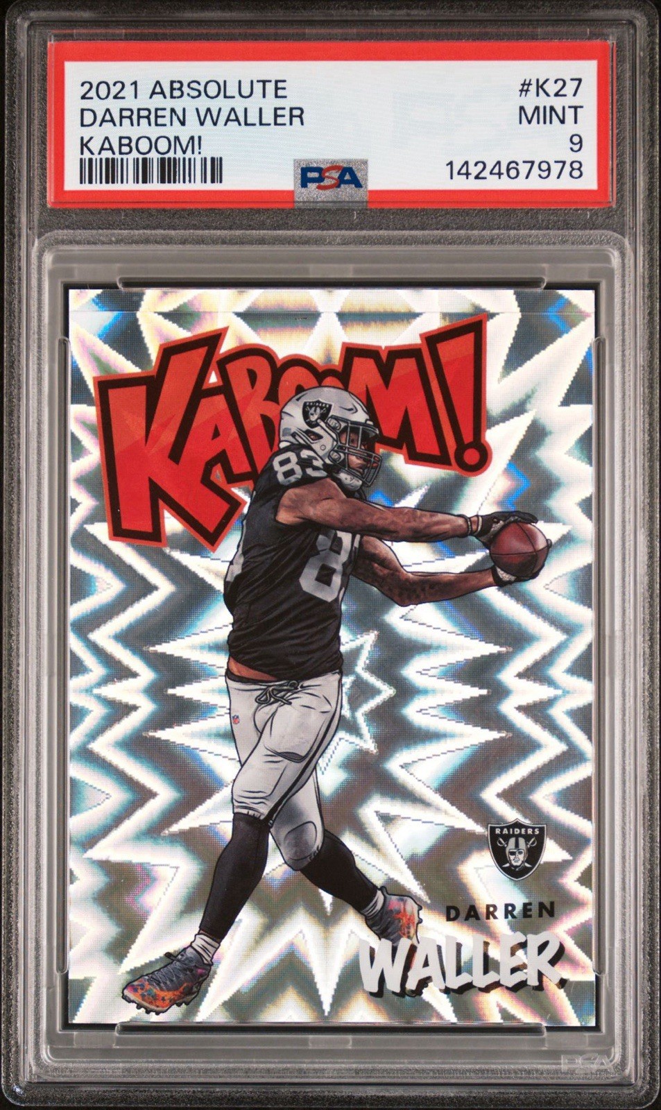 2021 Panini Absolute Kaboom! Insert Darren Waller #K27 PSA 9 Raiders