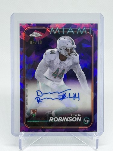 2024 Topps Chrome Sapphire Football Chop Robinson Purple Sapphire Auto /10