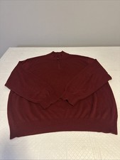 Jos A Bank 1/4 Zip Sweater Mens XXL Traveler Pima Maroon Modern Business Casual