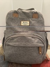 Ruvalino Diaper Bag Changing Pad Gray Waterproof Travel Organization Backpack