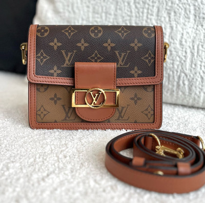Authentic Louis Vuitton Dauphine PM Monogram and Monogram Reverse Coated Canvas
