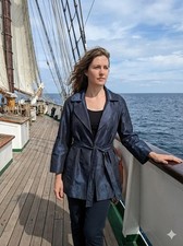 Paul  Shark Silkcot Coat Blue M