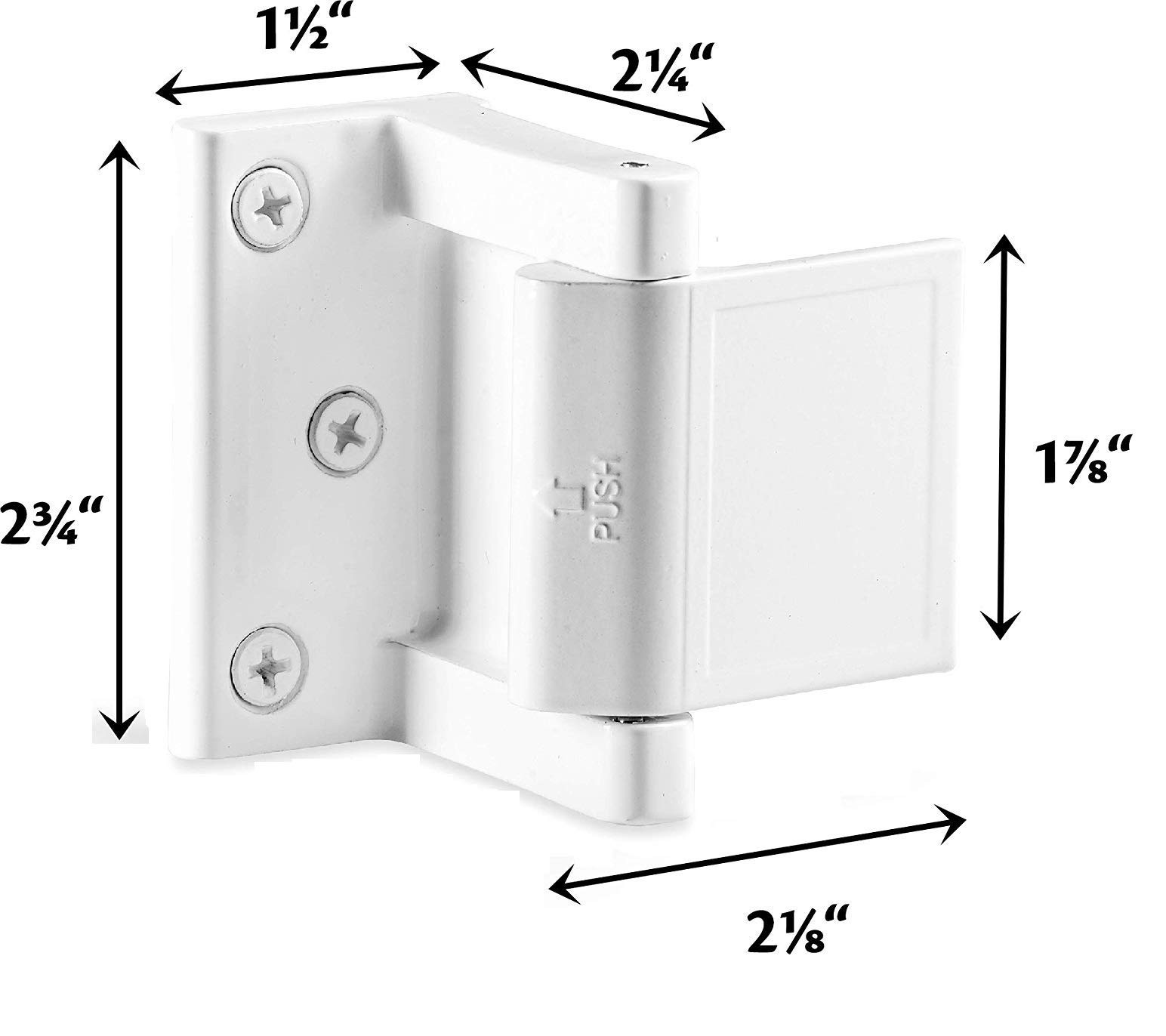 Berlin Modisch Door Lock Reinforcer Privacy 3.8 x 2.6 x 1.5 in, White ...