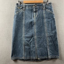 Vintage Eddie Bauer Denim Skirt Size 10 Blue Jean Maxi Long Prairie Cottagecore