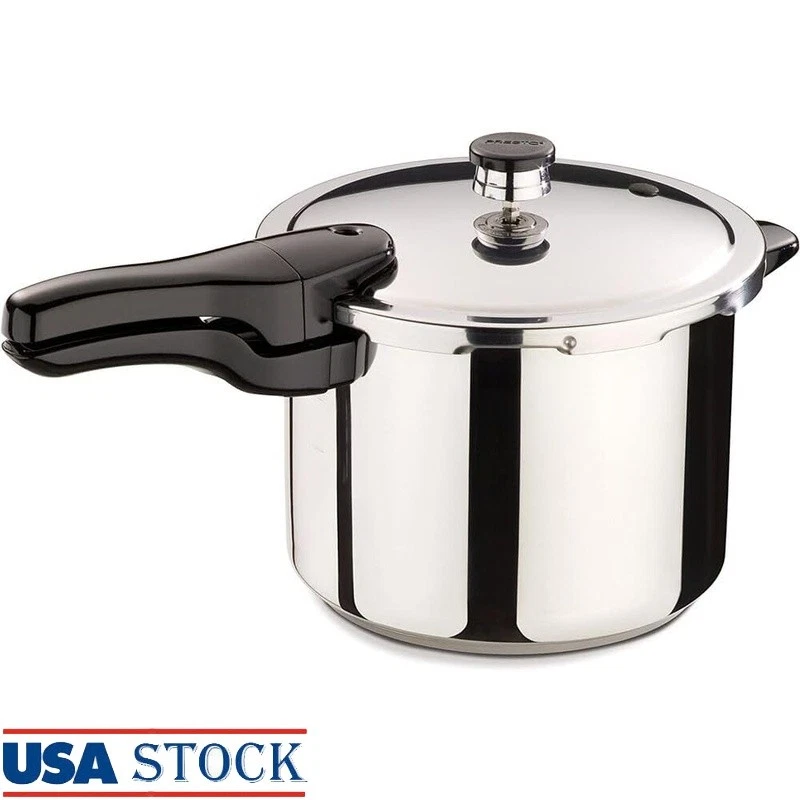 Stainless Steel Pressure Cooker Fast Cooking 6 Quart Dishwasher Safe Locking Lid